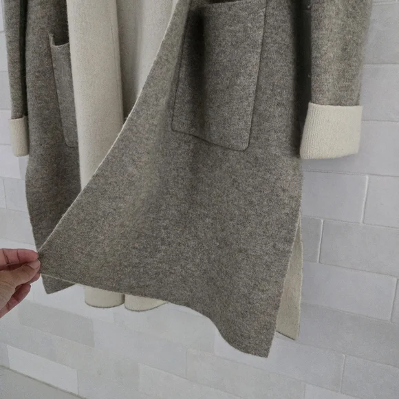 Max Studio Luxury Cashmere Double Face Open Front Long Cardigan Sweater Jacket M - Picture 2 of 8